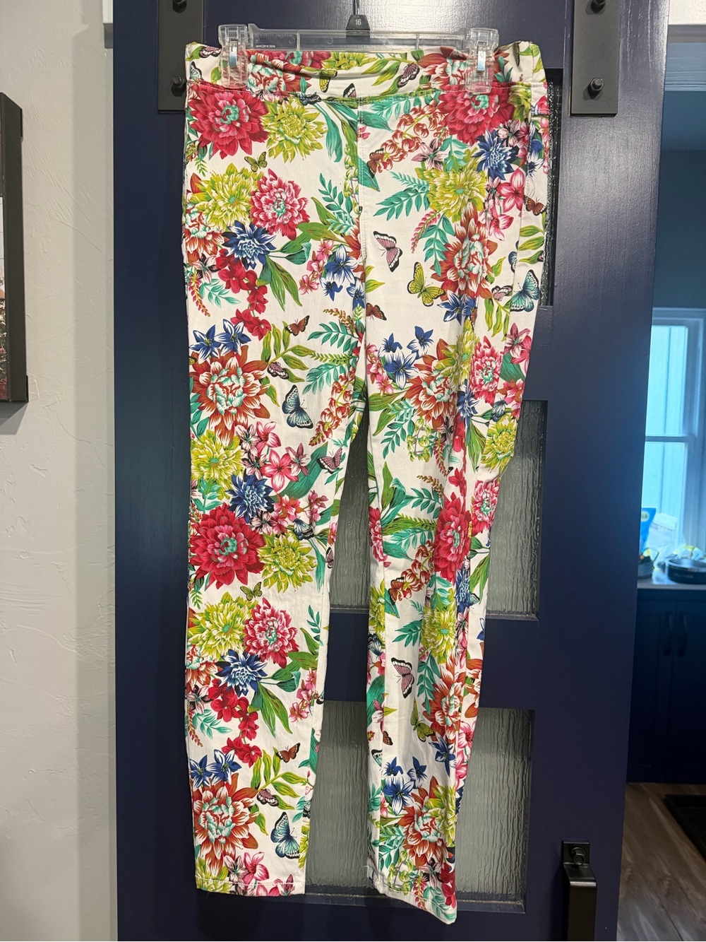 Buffalo David Bitton White Floral Print Jeans Label Detail